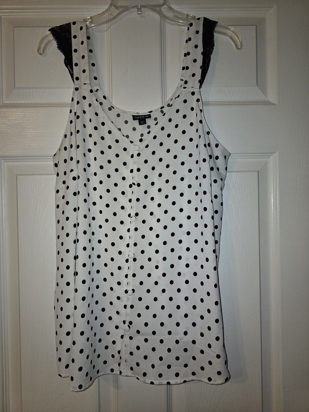 Torrid Black & White Polka Dot Blouse
